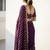 purple embellished embroidered satin saree