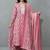 women floral printed regular thread work kurta with trousers & with dupatta