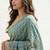 teal embellished sequinned satin heavy work saree