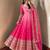 Designer pink shaded long flared anarkali suit set for women