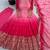 Designer pink shaded long flared anarkali suit set for women