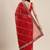 red red striped sequinned organza saree