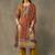 women ethnic motifs printed regular cotton kurta with trousers & with dupatta
