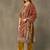women ethnic motifs printed regular cotton kurta with trousers & with dupatta