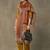women ethnic motifs printed regular cotton kurta with trousers & with dupatta