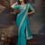 blue bandhani printed embroidered pure georgette bandhani saree