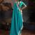 blue bandhani printed embroidered pure georgette bandhani saree