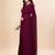 purple purple & black striped stone work pure chiffon saree