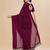 purple purple & black striped stone work pure chiffon saree