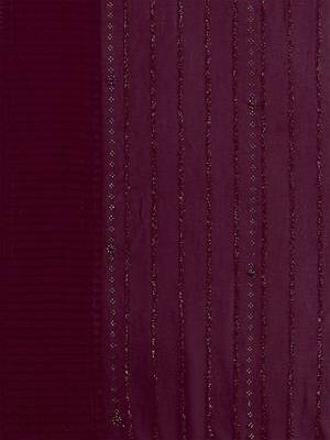 purple purple & black striped stone work pure chiffon saree 5