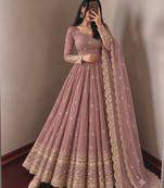 Women's heavy embroidered anarkali kurta pant set with dupatta