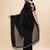 black black striped beads and stones pure chiffon saree