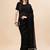 black black striped beads and stones pure chiffon saree