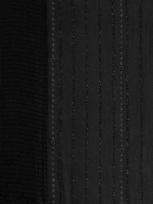 black black striped beads and stones pure chiffon saree 5