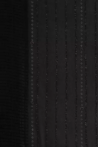 black black striped beads and stones pure chiffon saree