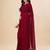 maroon maroon beads and stones embellished pure chiffon saree