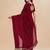 maroon maroon beads and stones embellished pure chiffon saree