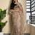 brown embroidered ethnic motifs  organza saree
