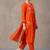 floral embroidered empire thread work cotton kurta with trousers & dupatta