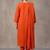 floral embroidered empire thread work cotton kurta with trousers & dupatta