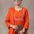 floral embroidered empire thread work cotton kurta with trousers & dupatta