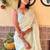 green embellished sequinned designer saree