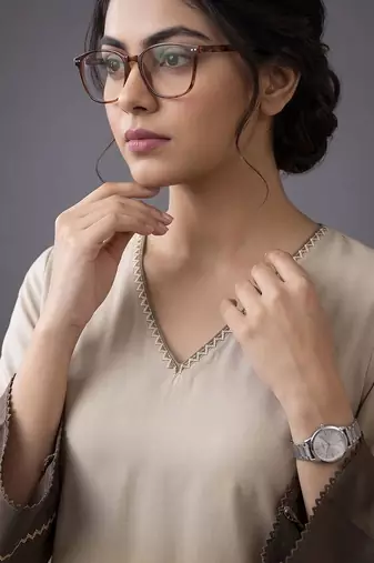 women ombre regular thread work kurta with trousers