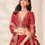 Red Art Silk Semi Stitched Lehenga Choli with Embroidery Work