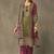 women ethnic motifs printed regular cotton kurta with trousers & with dupatta