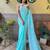 blue embellished sequinned designer saree