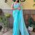 blue embellished sequinned designer saree