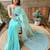 blue embellished sequinned designer saree