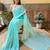 blue embellished sequinned designer saree