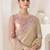 cream embellished sequinned pure chiffon saree