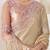 cream embellished sequinned pure chiffon saree