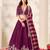 Wine Art Silk Semi Stitched Lehenga Choli with Embroidery Work