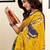 yellow ethnic motifs pure cotton ready to wear saree