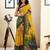 yellow ethnic motifs pure cotton ready to wear saree
