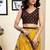 yellow ethnic motifs pure cotton ready to wear saree