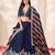 Navy Art Silk Semi Stitched Lehenga Choli with Embroidery Work