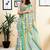 white printed pure cotton ready to wear saree