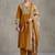 women embroidered empire thread work cotton kurta with trousers & dupatta