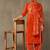 women embroidered regular sequinned cotton kurta with palazzos & with dupatta