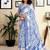 white floral print pure cotton ready to wear saree