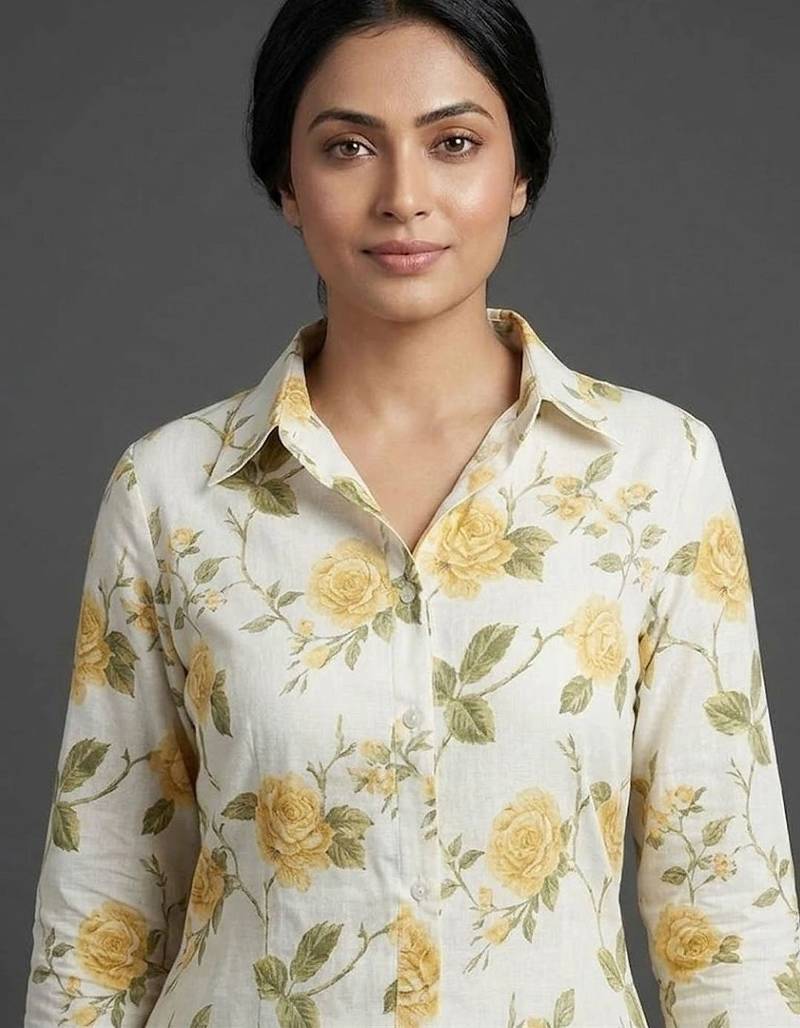 women floral printed regular kurta with trousers