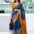 grey floral ikat saree