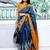 grey floral ikat saree