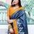 grey floral ikat saree