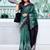 teal ikat saree