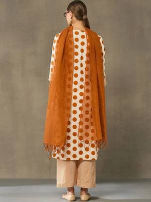 women printed regular cotton kurta with palazzos & with dupatta 3